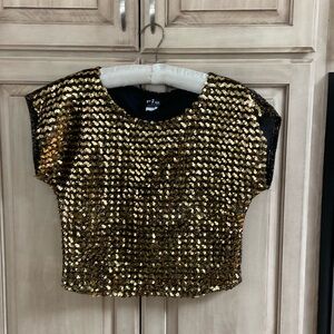 Vintage blouse Rio union label gold black